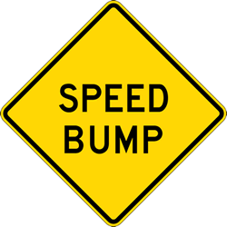 Speed Bump Warning Signs - 24x24 - Reflective Rust-Free Heavy Gauge Aluminum Road Signs. This sign meets Federal MUTCD Sign specifications for the W17-1 Speed Hump Sign.