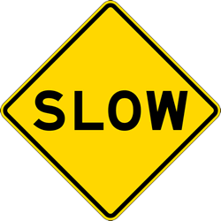 This Reflective Aluminum SLOW sign follows Federal MUTCD Slow Sign construction specifications.