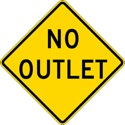 Buy No Outlet Road Warning Signs - 24x24 - Regulation MUTCD Reflective No Outlet Warning Signs on Rust-Free Heavy Gauge Aluminum.