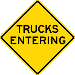 Buy Trucks Entering Road Warning Signs - 24x24 - Regulation MUTCD Trucks Entering Reflective Road Signs on Rust-Free Heavy Gauge Aluminum