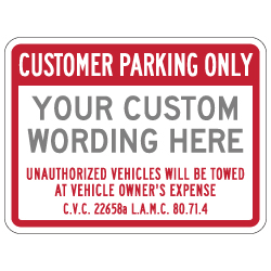 City of Los Angeles Customer Parking Tow Sign - 24x18 - Made with Reflective Rust-Free Heavy Gauge Durable Aluminum available at STOPSignsAndMore