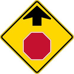 W3-1 - STOP Ahead Symbol Warning Signs - 30x30 - Regulation High-Intensity Prismatic Reflective Rust-Free Heavy Gauge Aluminum Road Signs. This STOP Ahead sign meets Federal MUTCD Sign specifications for the W3-1 Stop Ahead Warning Sign.