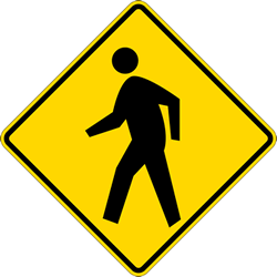 Pedestrian Crosswalk Warning Signs - 30x30 - Official MUTCD Compliant W11-2 Pedestrian Crossing Road Signs - High Intensity Prismatic Reflective Heavy Gauge Rust-Free Aluminum Signs