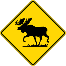 Moose Crossing Road Warning Signs -30x30 - Reflective Rust-Free Aluminum Moose Crossing Road Signs