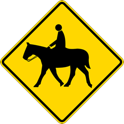 Horse Crossing Road Warning Signs - 30x30 - High-Intensity Prismatic Reflective on Heavy Gauge Rust-Free Aluminum (.080) Horse Crossing Signs