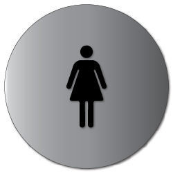 ADA Womens Restroom Door Sign with Female Symbol - 12x12 - Brushed aluminum is an attractive alternative to plastic ADA signs