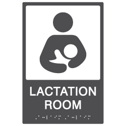 ADA Custom Color Compliant Lactation Room Sign with Tactile Text and Grade 2 Braille - 6x9