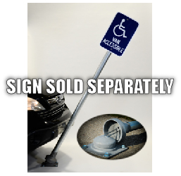 XL Surface Mount Flexible Sign Post and Base - 8ft or 9ft size available from STOP Signs And More. Buy Flexible Sign Post and base for Concrete or Asphalt Installation.