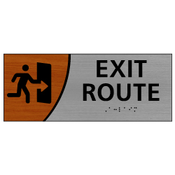 ADA Signature Series Exit Route Sign With Tactile Text and Grade 2 Braille - 10x4