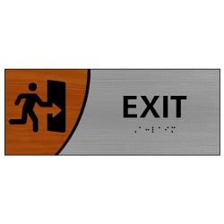ADA Signature Series Exit Sign With Tactile Text and Grade 2 Braille - 10x4