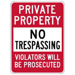 Private Property No Trespassing Sign - 18x24 - Reflective rust-free heavy-gauge aluminum No Trespassing Signs