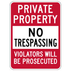 Private Property No Trespassing Sign - 18x24 - Reflective rust-free heavy-gauge aluminum No Trespassing Signs