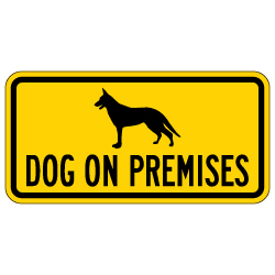 BuyDog on Premises Security Signs - 12x6 - Reflective Aluminum Guard Dog Signs