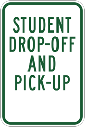 Student Drop-Off And Pick-Up Parking Sign 12x18 - Heavy-duty Rust-Free Aluminum School Parking Signs