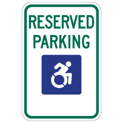 R7-8 New York Disabled Reserved Parking Signs - No Arrows - 12x18 - Reflective Rust-Free Heavy Gauge Aluminum ADA Parking Signs