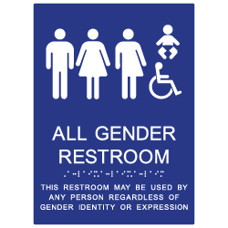 ADA Compliant All Gender Restroom Baby Changing Wall Sign - 8x11 from STOPSignsandMore. Our ADA signs meet sign regulations and will pass compliance inspections.