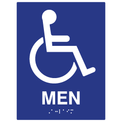 ADA Compliant Accessible Symbol Men Restroom Wall Signs - 6x8