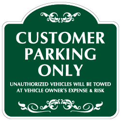 Mission Style Customer Parking Only Sign -18x18 - Made with 3M Reflective Rust-Free Heavy Gauge Durable Aluminum available for quick shipping from STOPSignsAndMore.com