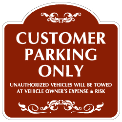 Mission Style Customer Parking Only Sign - 18x18
