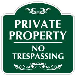 Mission Style Private Property No Trespassing Sign - 18x18 - Made with 3M Reflective Rust-Free Heavy Gauge Durable Aluminum available for quick shipping from STOPSignsAndMore.com