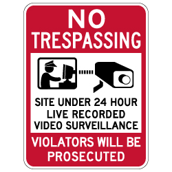 No Trespassing Site Under Video Surveillance Sign - 18x24 - Made with Reflective Rust-Free Heavy Gauge Durable Aluminum available at STOPSignsAndMore.com