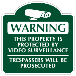 Mission Style Property Protected By Video Surveillance Sign - 18x18 - Made with Reflective Rust-Free Heavy Gauge Durable Aluminum available at STOPSignsAndMore.com