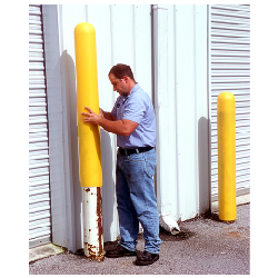 Safety Sleeve Post Protector For Bollard Posts - 52" - Yellow. Made with Durable Polyethylene Sleeves to Cover Bollard Posts available from STOPSignsAndMore.com