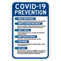 Public Health Safety Germ Prevention Sign - 12x18 - Made with Non-Reflective Rust-Free Heavy Gauge Durable Aluminum available for fast shipping from STOPSignsAndMore.com