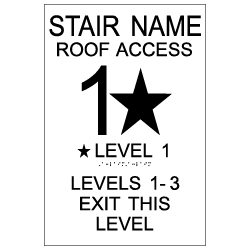 International Fire Code Stair Signs with Tactile Text and Grade 2 Braille - 12x18  | Complies with International Fire Code (IFC 1022.9)