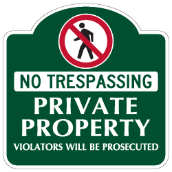 Mission Style No Trespassing Private Property Sign - 18x18 - Made with 3M Reflective Rust-Free Heavy Gauge Durable Aluminum available for quick shipping from STOPSignsAndMore.com