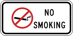 No Smoking with No Smoking Symbol Sign - 12x6 - Non-reflective
