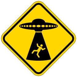 Alien Abduction UFO Warning Sign - 12x12 - Reflective Rust-Free Heavy Gauge Aluminum Signs. This novelty sign is a great gift idea for any person that enjoys alien and outer space themes.