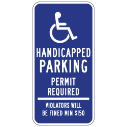 Connecticut State Handicapped Parking Sign - 12x24 - Reflective heavy-gauge (.063) aluminum CT State Handicap Parking Signs
