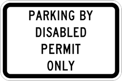 FTP-21-04-BOTTOM Florida State Parking By Disabled Permit Only Sign