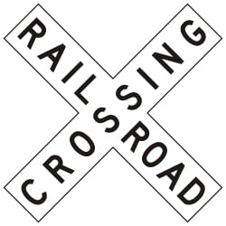 MUTCD R15-1 Railroad Crossing Crossbuck Sign - 48x9 - Made with Reflective Sheeting and Rust-Free Heavy Gauge Durable Aluminum available at STOPSignsAndMore.com