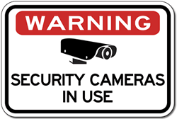 Warning Security Cameras In Use Sign - 18X12 - Reflective rust-free heavy-gauge aluminum Video Security Signs