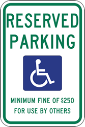 R7-8NV Nevada State Handicap Reserved Parking Sign - 12x18 - Reflective rust-free heavy-gauge (.063) aluminum handicapped parking signs