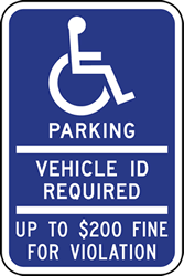 Minnesota Handicap Parking Sign With Fines - 12x18
