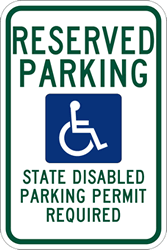 Washington State Reserved Parking State Disabled Parking Permit Required Handicap Parking Sign 12x18 Reflective Heavy-Gauge Aluminum Handicapped Parking sign for Washington State