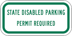 Washington State Disabled Parking Permit Required Sign - 12x6