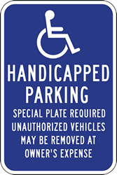 12x18 Massachusetts State Handicapped Parking Sign - Reflective, rust-free heavy-gauge (.063) aluminum handicapped parking signs for Massachusetts