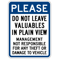 Please Lock All Doors Sign, Reflective, 12 X 18