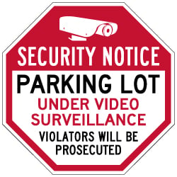 Security Notice Parking Lot Under Video Surveillance Sign - 18x18 - Security Parking Signs Made with 3M Reflective Rust-Free Heavy Gauge Durable Aluminum from STOPSignsAndMore.com