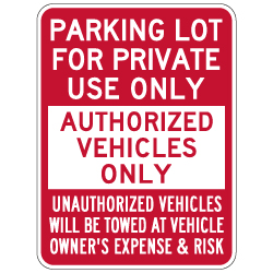 Parking Lot For Private Use Only Sign - 18x24 | StopSignsandMore.com