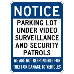 Parking Lot Under Video Surveillance And Security Patrol Sign - 18x24 - Security Parking Lot Signs Made with Reflective Rust-Free Heavy Gauge Durable Aluminum from STOPSignsAndMore