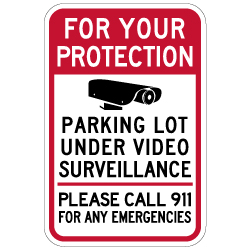 For Your Protection Parking Lot Under Video Surveillance Sign - 12x18 - Security Parking Lot Signs Made with Reflective Rust-Free Heavy Gauge Durable Aluminum from STOPSignsAndMore