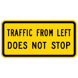 StopSignsAndMore manufactures custom Warning Traffic signs and Cross Traffic Signs to suit your safety needs.  Shop our stock now or put in a custom your design!