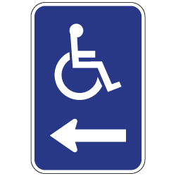 ADA Wheelchair Accessible Guide Sign - Left Arrow - 12x18 - Made with 3M Reflective Rust-Free Heavy Gauge Durable Aluminum available at STOPSignsAndMore.com
