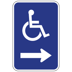 ADA Wheelchair Accessible Guide Sign - Right Arrow - 12x18 - Made with 3M Reflective Rust-Free Heavy Gauge Durable Aluminum available at STOPSignsAndMore.com