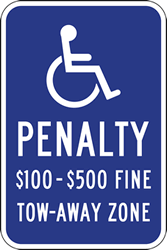 Virginia State Handicap Parking Penalty Sign - 12x18